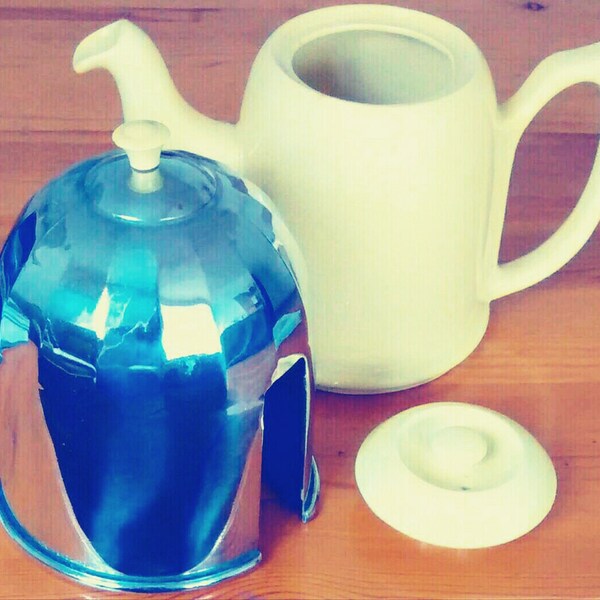 Vintage 50s Yellow Teapot With Insulated Cover