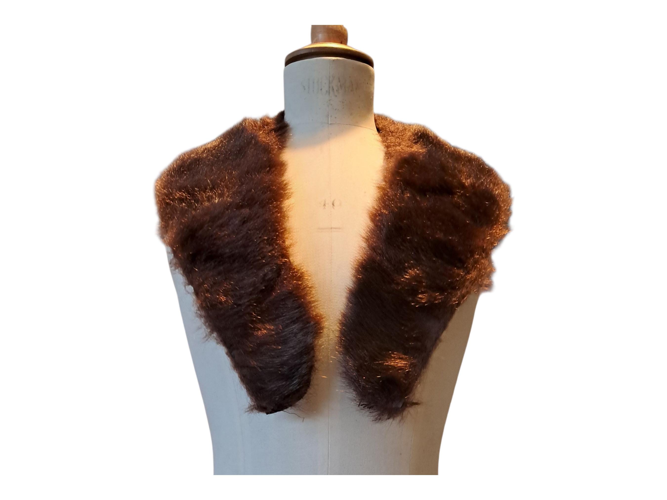 Écharpe/Stole Vintage En Fourrure Mink - Marron - Occasion Très Bon État - Élégant Épaule Wrap