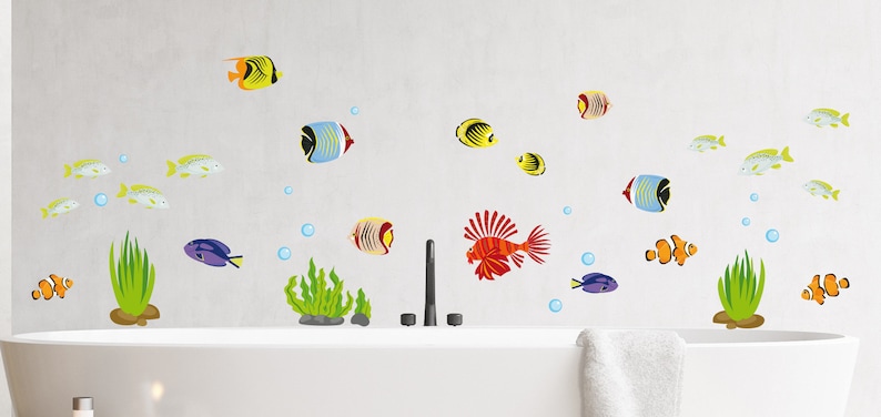 Fische Wandtattoo Wandsticker Aquarium Wandbild Badezimmer | Etsy Fische Wandtattoo Wandsticker Aquarium Wandbild Badezimmer | Etsy