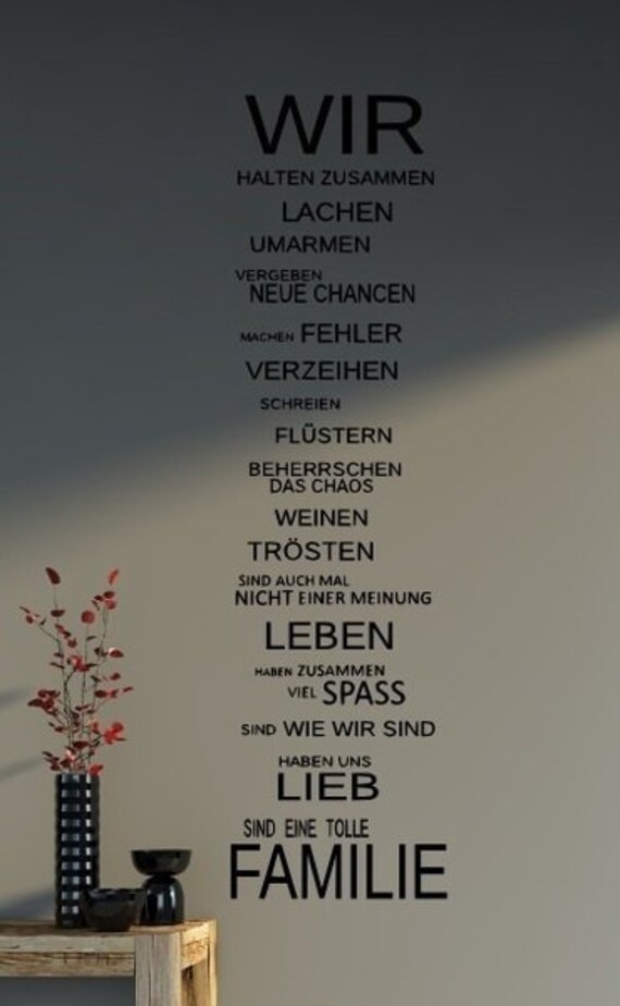 Wandtattoo Spruch Familie Haus&hellip; Familienspruch Etsy