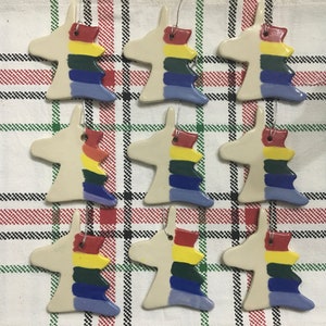 Rainbow Unicorn Ornament (Painted on both sides)