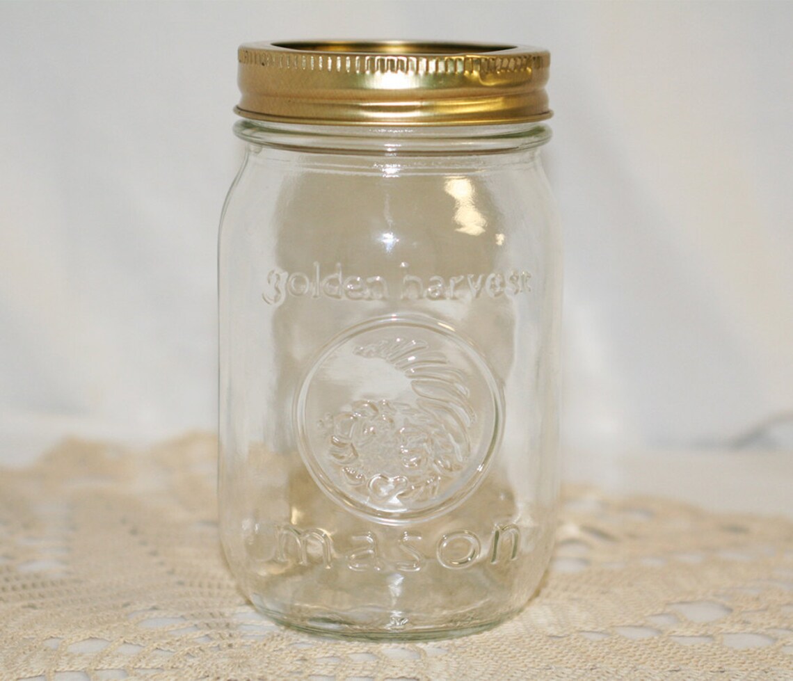 Vintage Golden Harvest Mason Jar Etsy