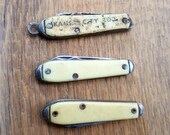 Antique Mini Pocket Knives - Lot of 3 - Double Blades - Kansas City Zoo, Small Ivory Working Pocket Knives