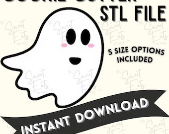 Cortador de galletas fantasma espeluznante (archivo STL): Impresión 3D para Halloween (descarga digital)