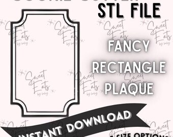 Vintage Frame Plaque Cookie Cutter STL (Digital Download, Multiple Sizes)