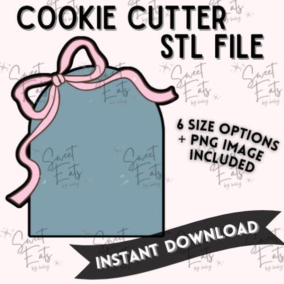 Arch with Bow Cookie Cutter STL File: Modern Baby Shower Cookie (Digital Download