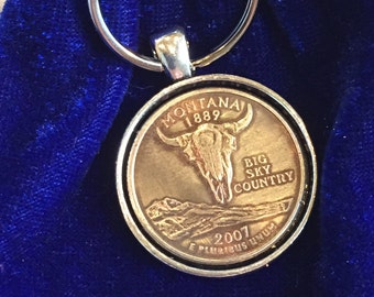 Montana Quarter Keychain - "BIG Sky Country" 2007