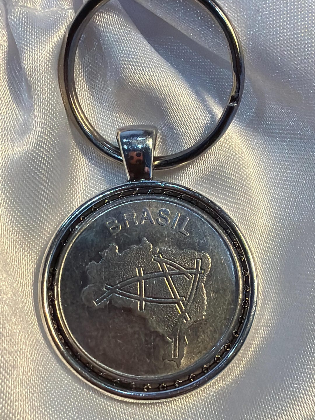 Brazil Coin Keychain - Silver - Etsy