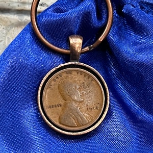 1918 Penny Keychain - Rame antico