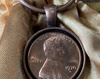 1970 Penny Keychain - Antique Copper