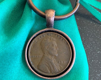 1931 Penny Keychain - Antique Copper