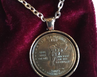New Hampshire Quarter Keychain - Live Free or Die