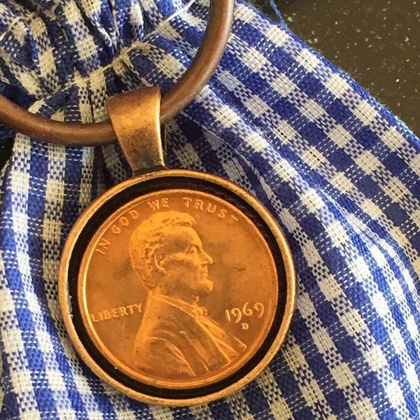 1969 Penny Keychain - Antique Copper