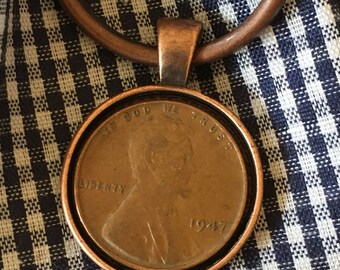 1947 Penny Keychain - Antique Copper
