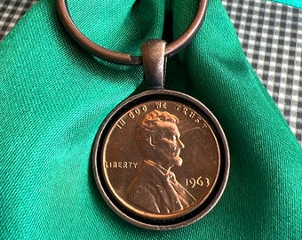 1963 Penny Keychain - Antique Copper