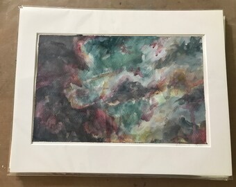 Original, Artwork, Matted But UnFramed Abstracted Skyscape #2