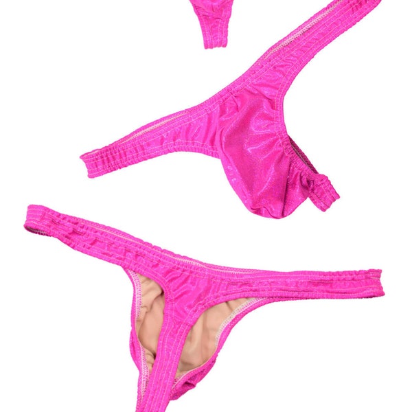 Neon Pink Mens Thong 157451