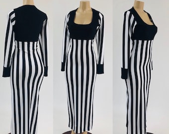 Black and White Striped Tina Carlyle Dress  157352