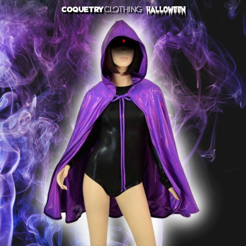Teen Titans Raven Cosplay Costume - Superhero Comic Halloween Cape & Unitard Outfit main image 1