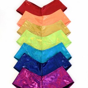 7PC Set Holographic Cheekies rainbow Pack Lowrise Sexy Ultra Cheeky