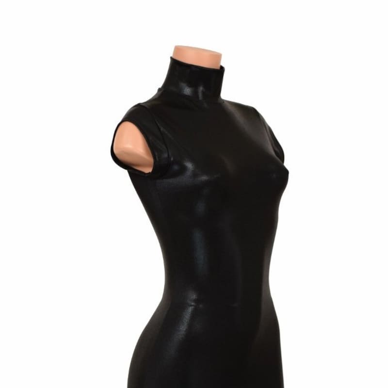 Latex Draped Low Shoulder Mini Dress