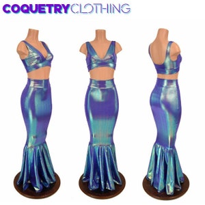 2PC Mermaid Skirt & Starlette Bralete Set in Moonstone  - 156177