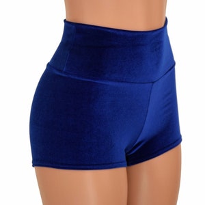 Sapphire Velvet High Waist Shorts - 156312