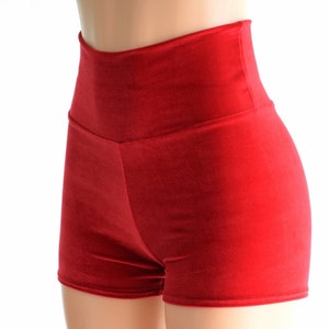 Red Velvet High Waist Shorts  152436