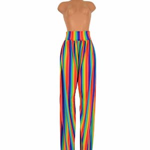 Trouser Style Stilt Pants in Rainbow Stripe Stilting Costume Stilt Covers with Pockets - 156399