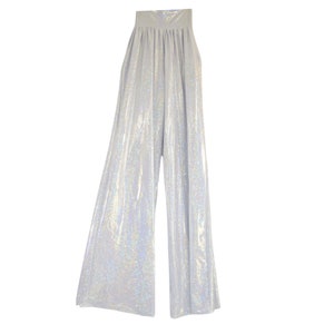 Trouser Style Stilt Pants in White Kaleidoscope with POCKETS   1579182