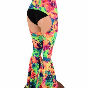 Bell Bottom Flare Chaps in Acid Splash UV GLOW (shorts Not Included) - Etsy