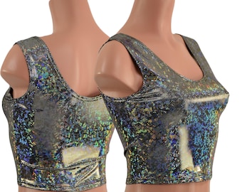 Silver Kaleidoscope Crop Tank