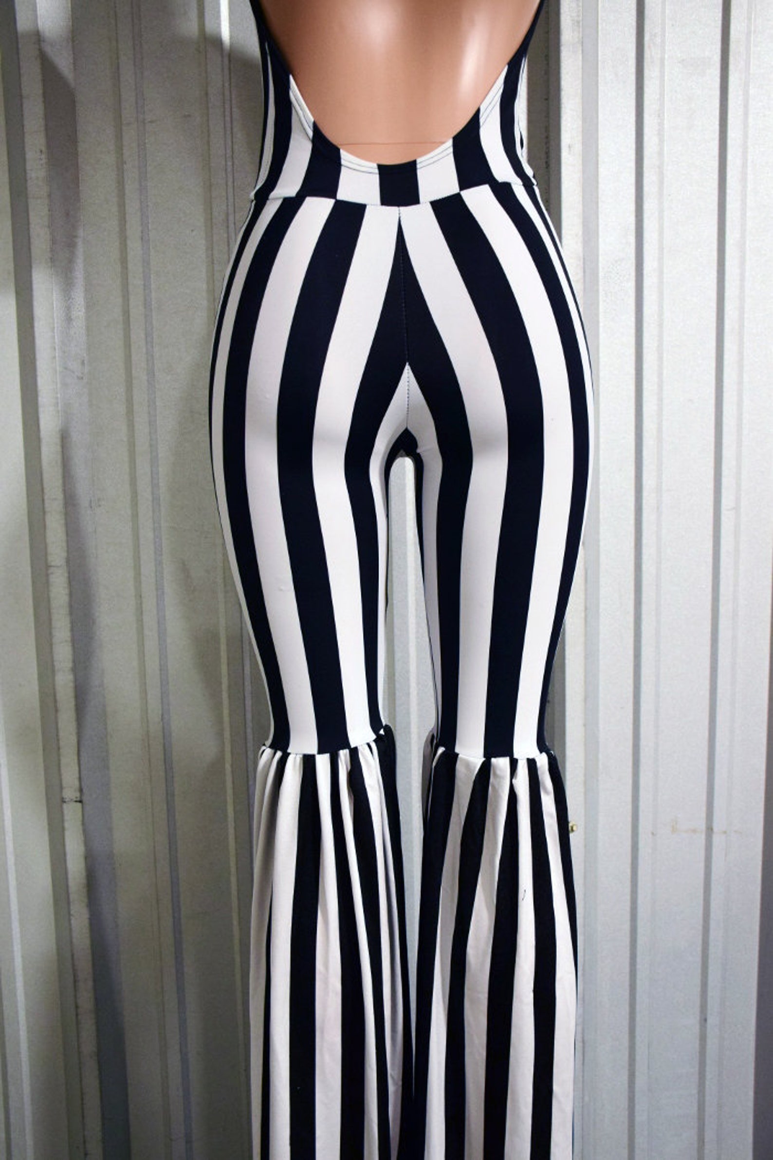 Black and White Vertical Stripe Stilt Walking Costume With - Etsy