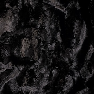 Black Minky Faux Fur Fabric by the yard