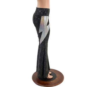 Star Noir High Solar Flares with Silver Holographic Bolts on front right and back left thighs  15810167