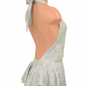 Ruffle Rump Josie Romper in Silver on White Shattered Glass main image 1