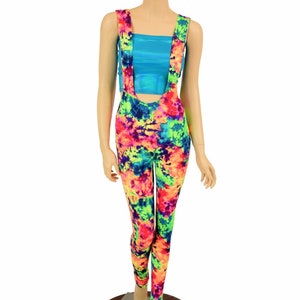 UV Acid Splash Neon Suspender Leggings Festival Rave Cirque Dance Performer Costume (Top Sold Separately) 155210