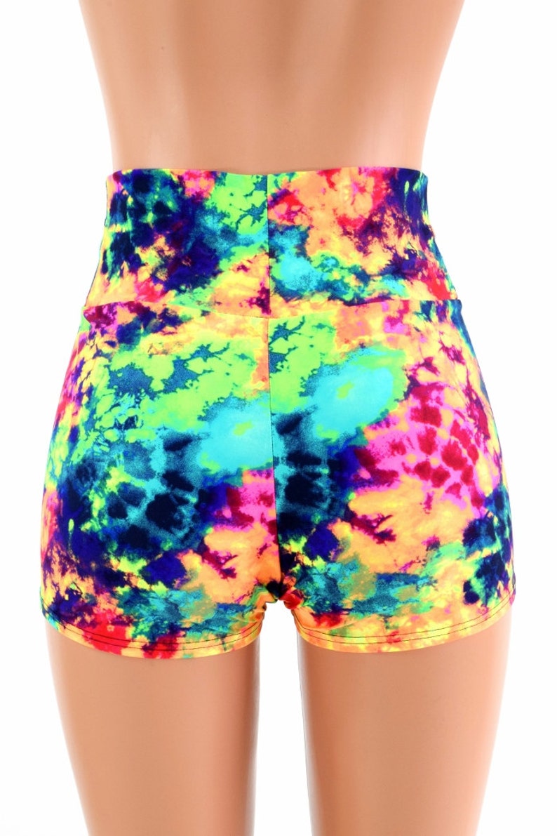 High Waist Shorts in Neon Acid Splash 154216 Etsy
