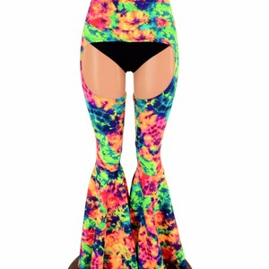 Bell Bottom Flare Chaps in Acid Splash UV GLOW (shorts Not Included) - Etsy