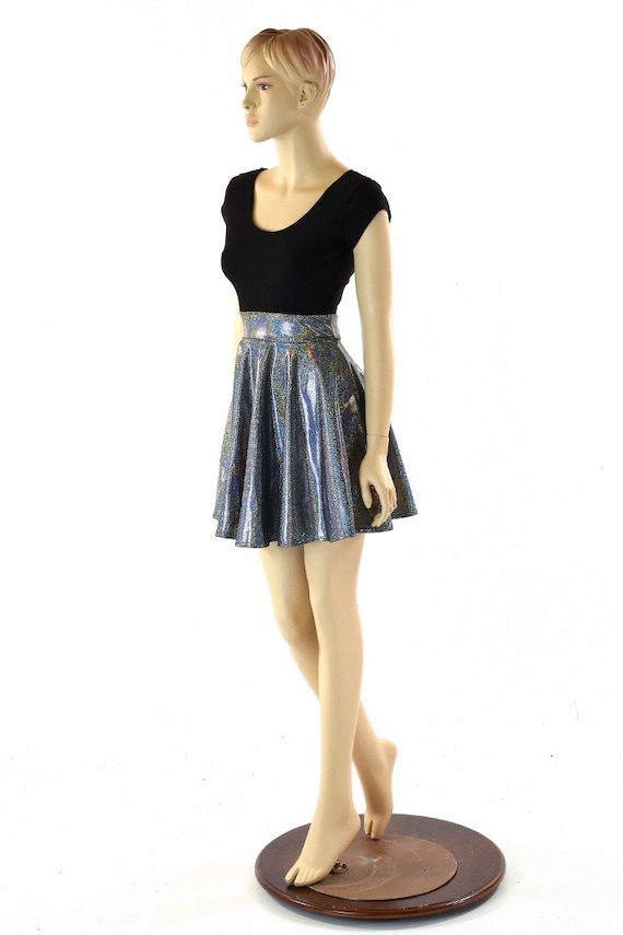 american apparel holographic skater dress Holographic Skater Dress Prismatic Glass Sundress Reflective Skirt Outfit Women's Rainbow Prism Summer Clothes Plus Size Party Mini Dresses