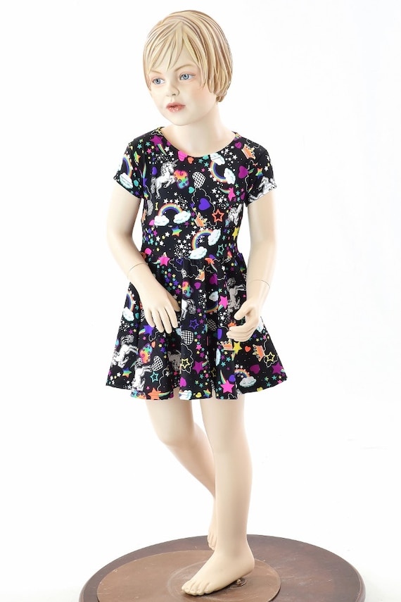 unicorn skater dress Unicorn Sky Dance Short Sleeved Skater Dress