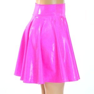 Neon Pink Holographic Skater Skirt-150190 - Etsy