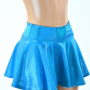 Peacock Blue Holographic Metallic Circle Cut Mini Skirt 151718 - Etsy