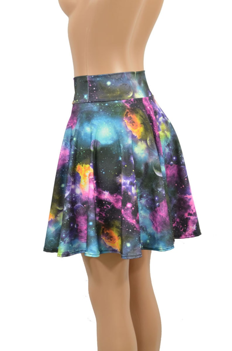 Galaxy Space Print Skater Skirt Full Circle Stretchy Skirt - Etsy