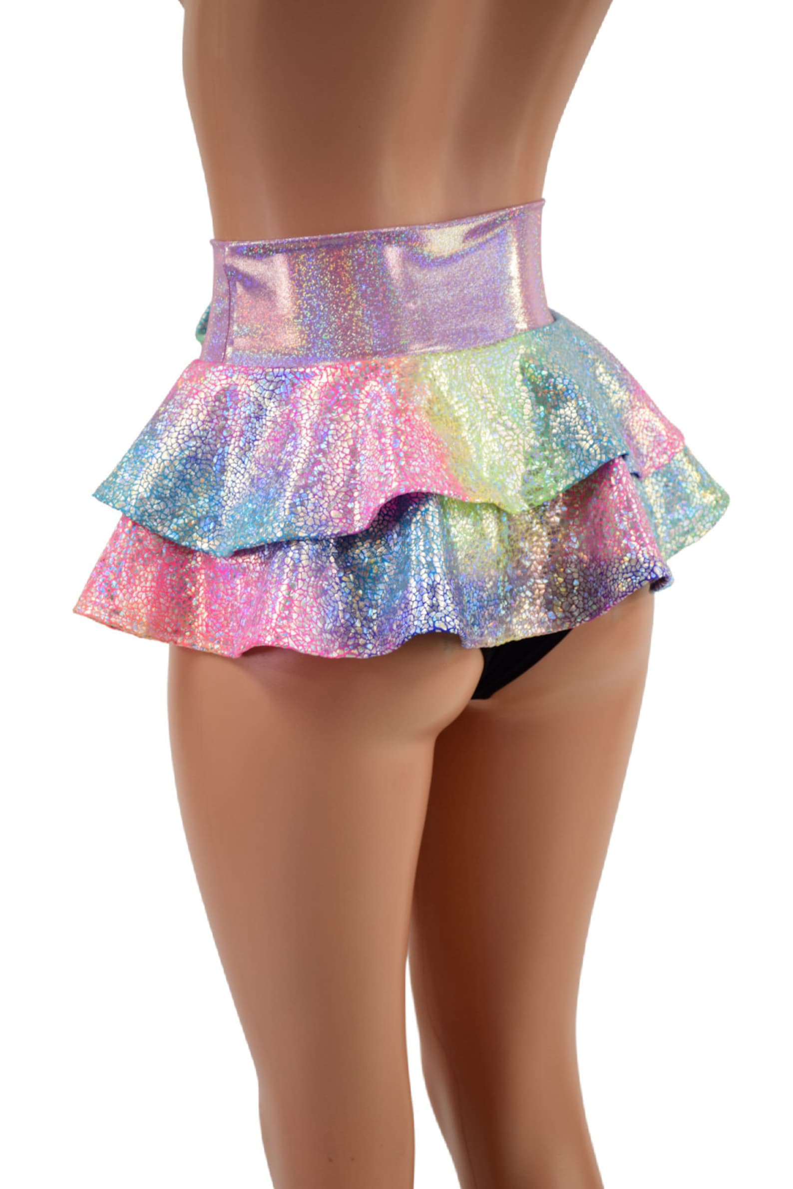 DANGLY RUFFLES TIERED MICRO MINI SKIRT