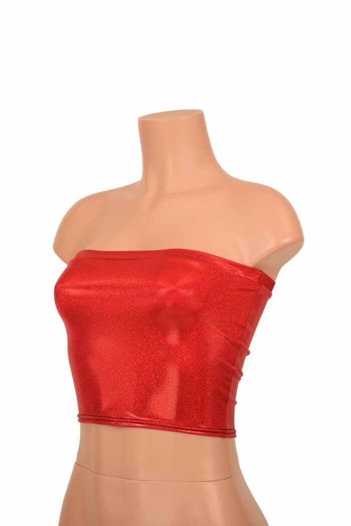 Red strapless shirt hot sale