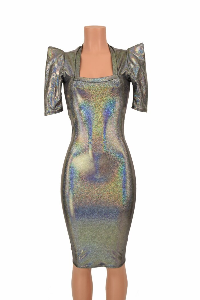 ＭＭ6 Silver mirrored one-shoulder dress Emma Dress - Mira Zwillinger
