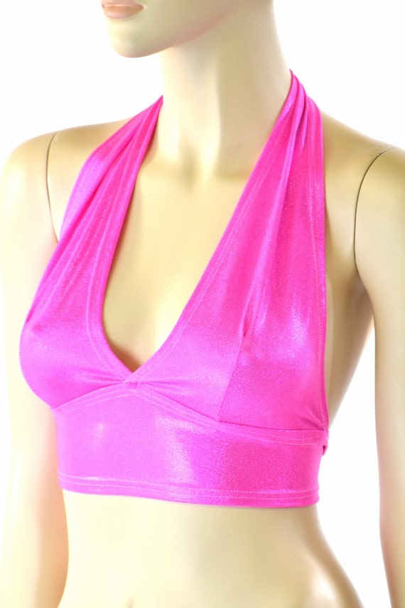 neon pink halter top