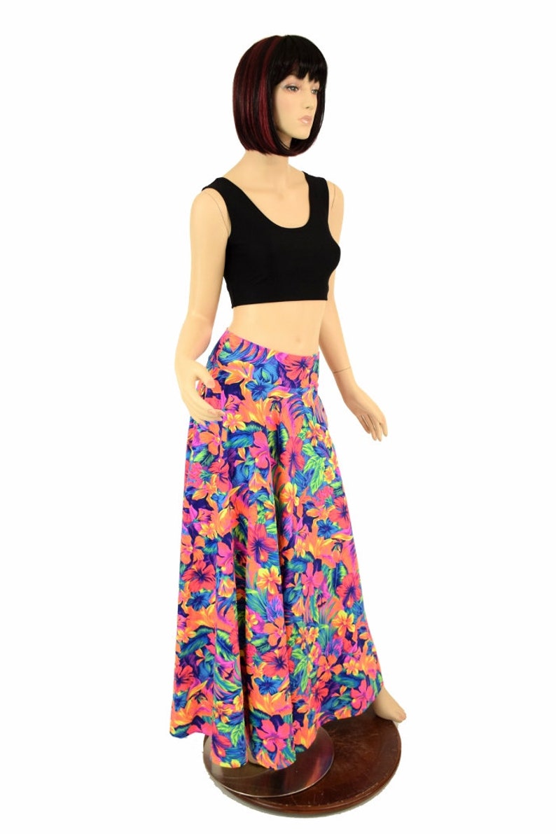 UV GLOW Tahitian Floral Long Maxi Skirt with Pockets 155205 image 2