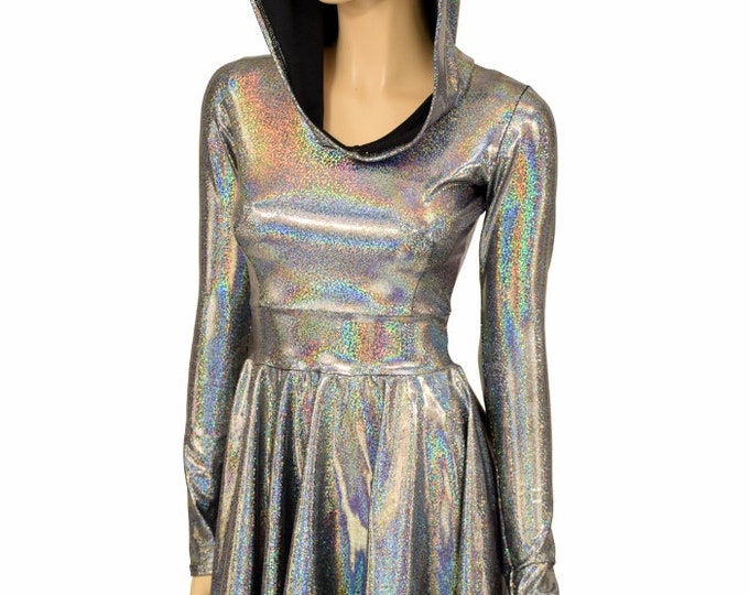 Silver Holographic Long Sleeve Crop